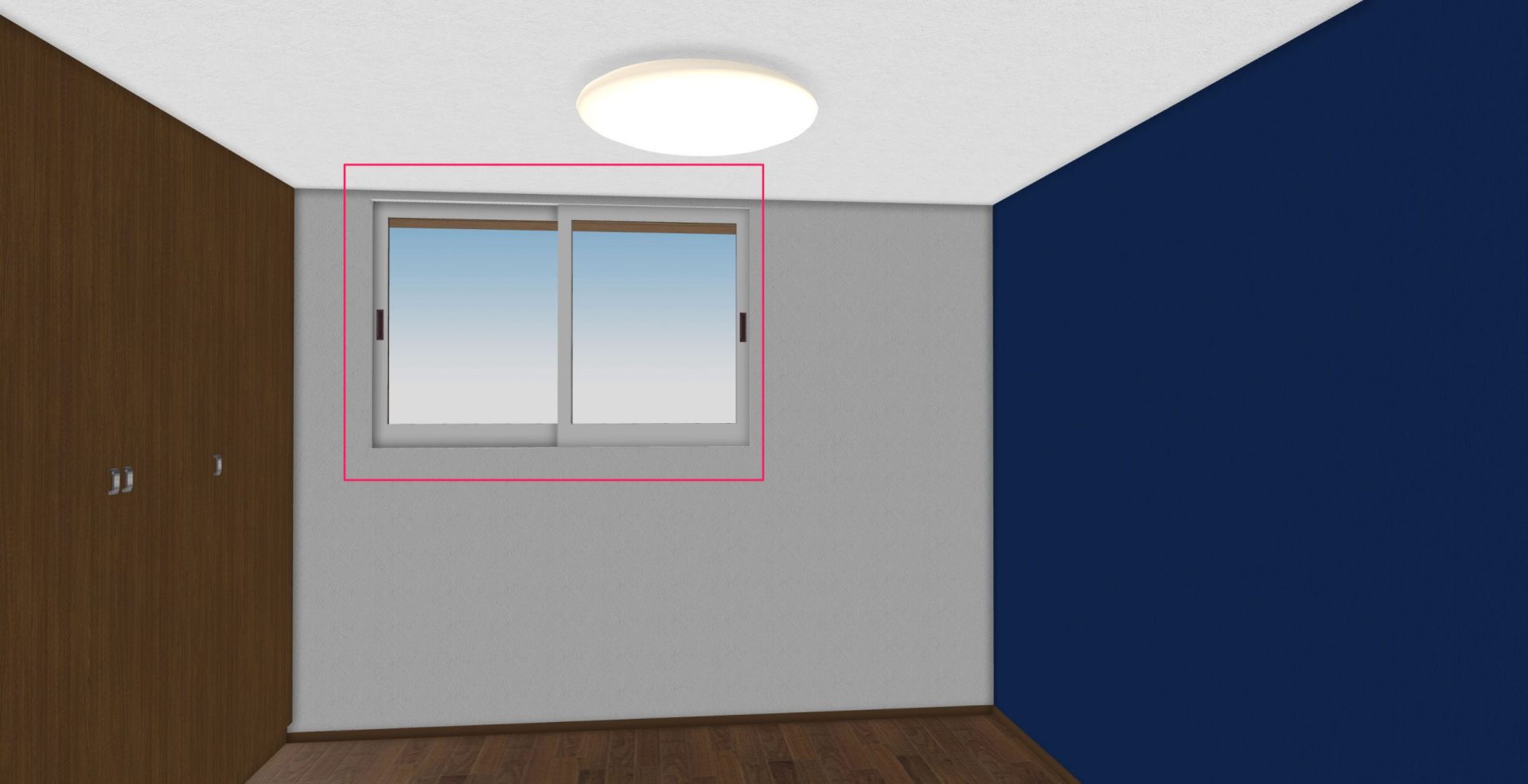 3階の子供部屋は標準のカーテンレールで施主支給