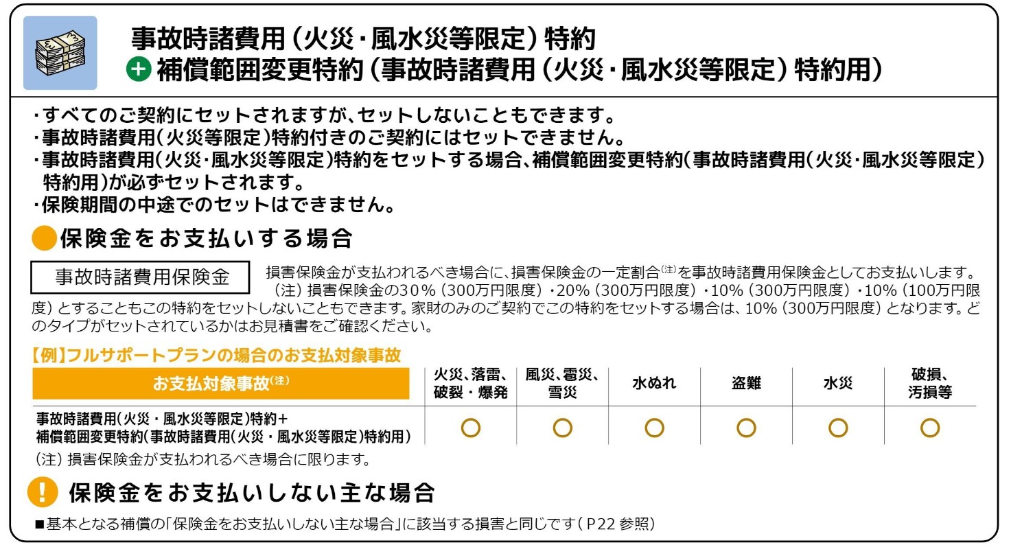 事故時諸費用特約